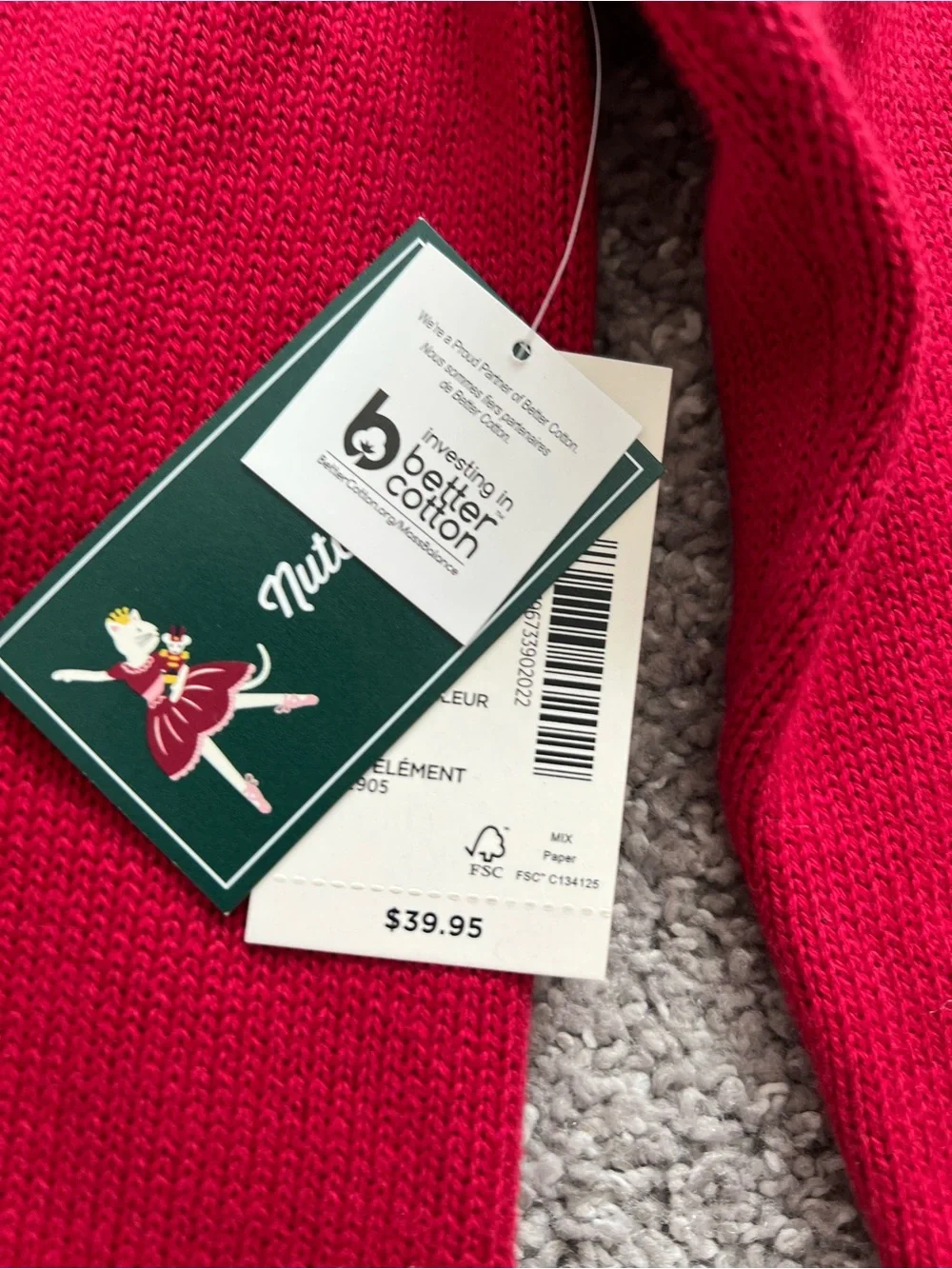 Gymboree Red Holiday Ballerina Mouse Sweater - Girls NWT